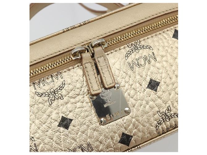Borsa a Spalla MCM Vanity in Pelle Gold Auth ki6703A D'oro - vista 16
