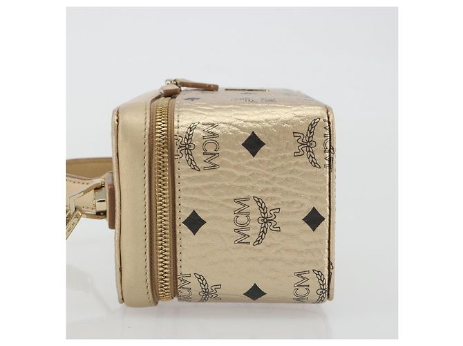 Borsa a Spalla MCM Vanity in Pelle Gold Auth ki6703A D'oro - vista 5