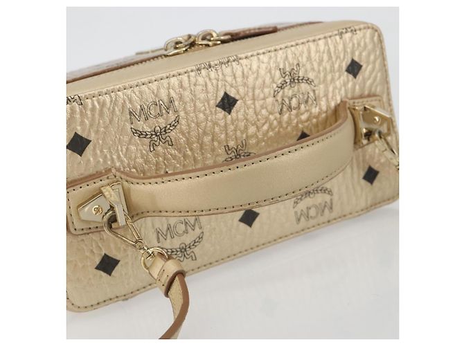 Borsa a Spalla MCM Vanity in Pelle Gold Auth ki6703A D'oro - vista 7