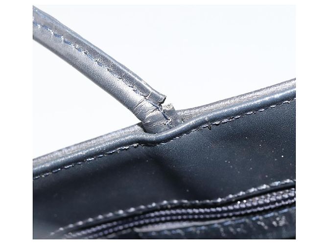 Borsa a mano BURBERRY Nova Check in PVC e pelle blu navy argento ep15470 - vista 16