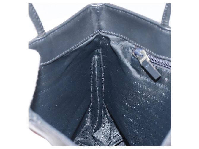 Borsa a mano BURBERRY Nova Check in PVC e pelle blu navy argento ep15470 - vista 20