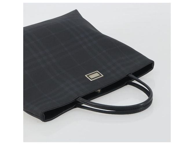 Borsa a mano BURBERRY Nova Check in PVC e pelle blu navy argento ep15470 - vista 6