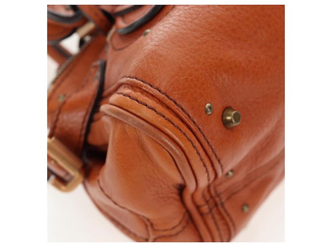 Chloé Bolso Chloe Paddington de piel marrón con detalles en tono dorado Auth ki6714M Castaño - vista 10
