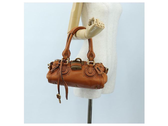 Chloé Bolso Chloe Paddington de piel marrón con detalles en tono dorado Auth ki6714M Castaño - vista 24