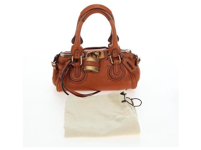 Chloé Bolso Chloe Paddington de piel marrón con detalles en tono dorado Auth ki6714M Castaño - vista 25