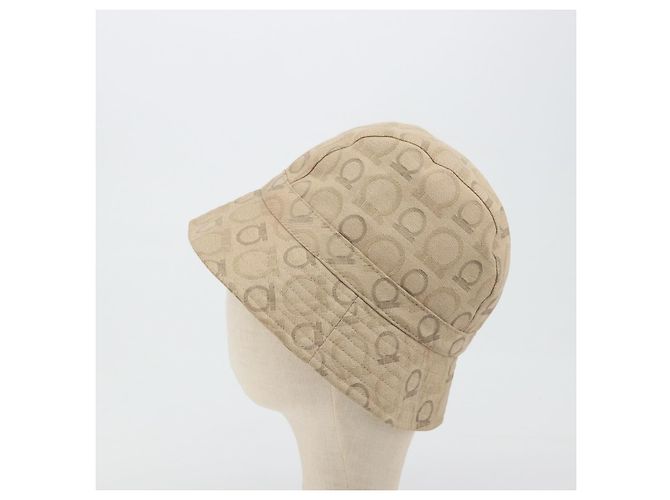 Salvatore Ferragamo Gancini Bucket Hat Canvas Beige Auth 193308A - Ansicht 4