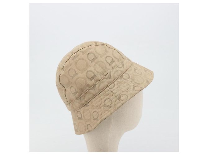 Salvatore Ferragamo Gancini Bucket Hat Canvas Beige Auth 193308A - Ansicht 5