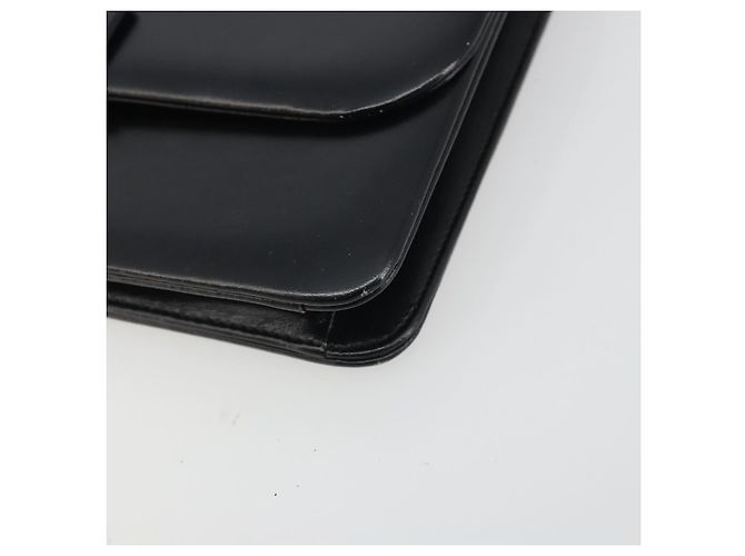 Borsa a tracolla con catena Christian Dior in pelle nera e finiture dorate Auth ep15162 Nero - vista 10