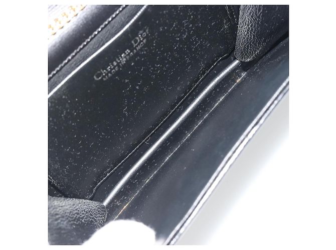 Borsa a tracolla con catena Christian Dior in pelle nera e finiture dorate Auth ep15162 Nero - vista 17