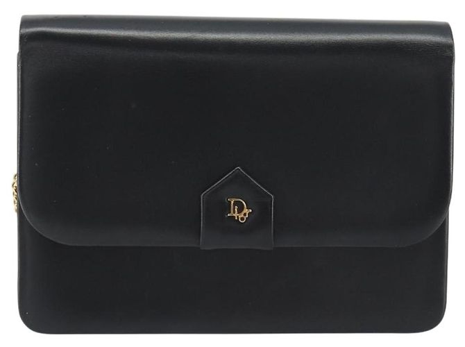 Borsa a tracolla con catena Christian Dior in pelle nera e finiture dorate Auth ep15162 Nero - vista 2