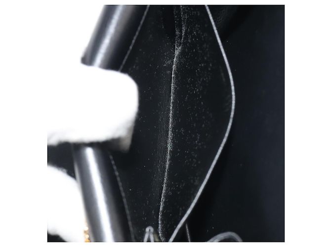 Borsa a tracolla con catena Christian Dior in pelle nera e finiture dorate Auth ep15162 Nero - vista 20
