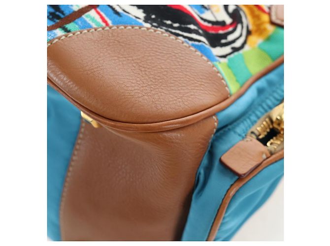 PRADA Venice Pattern Handtasche Canvas Multicolor Gold Authentisch 192606SAV Mehrfarben Golden - Ansicht 15
