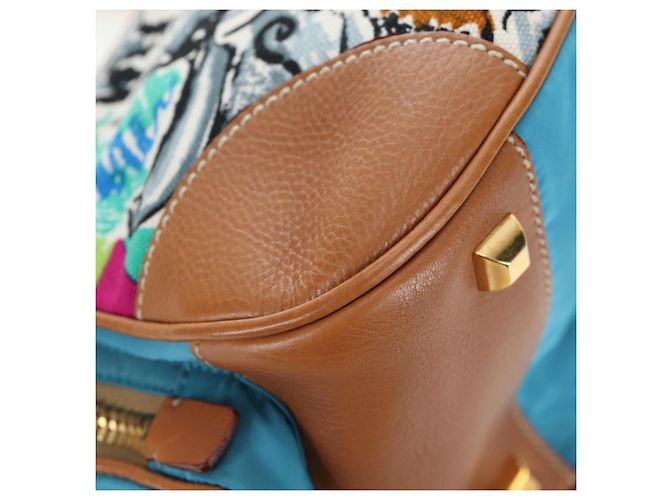 PRADA Venice Pattern Handtasche Canvas Multicolor Gold Authentisch 192606SAV Mehrfarben Golden - Ansicht 16