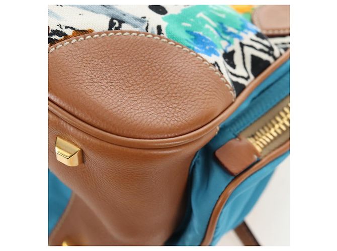 PRADA Venice Pattern Handtasche Canvas Multicolor Gold Authentisch 192606SAV Mehrfarben Golden - Ansicht 17