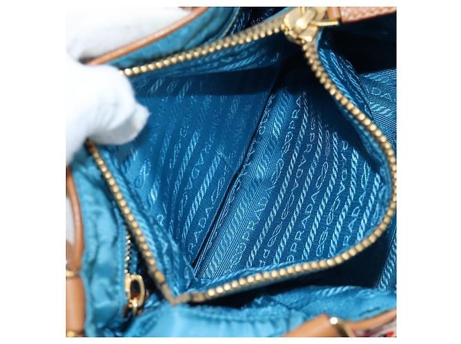 PRADA Venice Pattern Handtasche Canvas Multicolor Gold Authentisch 192606SAV Mehrfarben Golden - Ansicht 26
