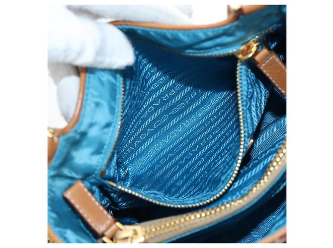 PRADA Venice Pattern Handtasche Canvas Multicolor Gold Authentisch 192606SAV Mehrfarben Golden - Ansicht 27
