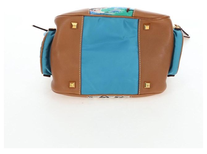 PRADA Venice Pattern Handtasche Canvas Multicolor Gold Authentisch 192606SAV Mehrfarben Golden - Ansicht 5