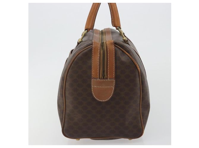 Céline Borsa Boston CELINE in tela Macadam PVC Pelle Marrone Oro Auth 194053 D'oro - vista 4