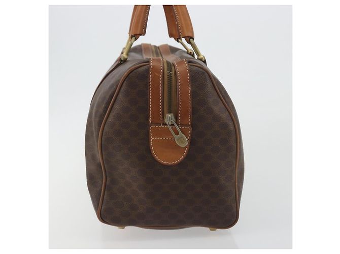 Céline Borsa Boston CELINE in tela Macadam PVC Pelle Marrone Oro Auth 194053 D'oro - vista 5