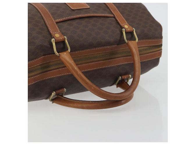 Céline Borsa Boston CELINE in tela Macadam PVC Pelle Marrone Oro Auth 194053 D'oro - vista 7