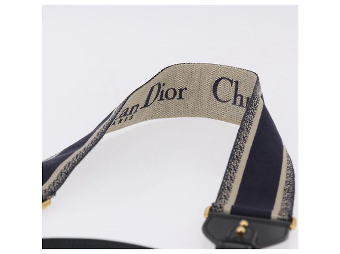 Borsa Christian Dior Trotter Saddle 2way Navy Gold Tone Auth ka5351M Blu navy - vista 10