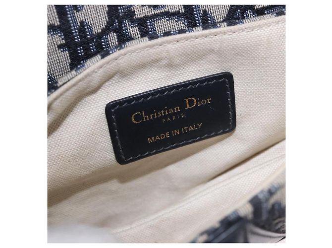 Borsa Christian Dior Trotter Saddle 2way Navy Gold Tone Auth ka5351M Blu navy - vista 18