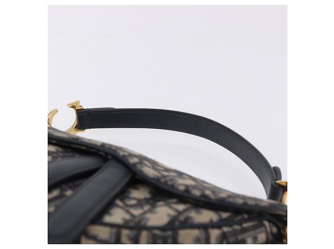 Borsa Christian Dior Trotter Saddle 2way Navy Gold Tone Auth ka5351M Blu navy - vista 8