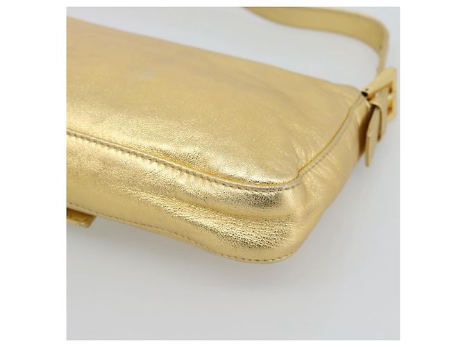 FENDI Bolsa de Ombro Mamma Baguette de Couro com Strass Dourado Auth yk20666SAM - vista 12