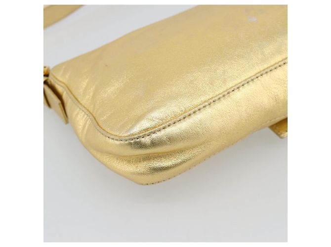 FENDI Bolsa de Ombro Mamma Baguette de Couro com Strass Dourado Auth yk20666SAM - vista 13
