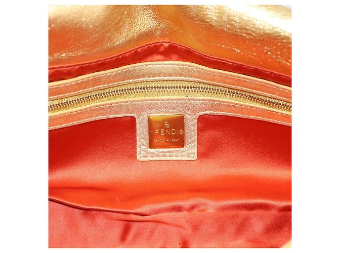 FENDI Bolsa de Ombro Mamma Baguette de Couro com Strass Dourado Auth yk20666SAM - vista 17