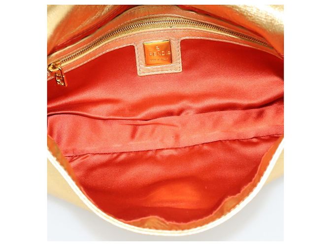 FENDI Bolsa de Ombro Mamma Baguette de Couro com Strass Dourado Auth yk20666SAM - vista 18