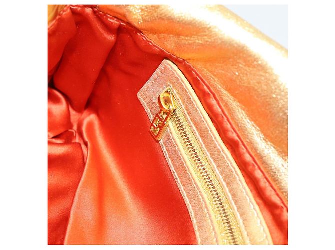 FENDI Bolsa de Ombro Mamma Baguette de Couro com Strass Dourado Auth yk20666SAM - vista 21