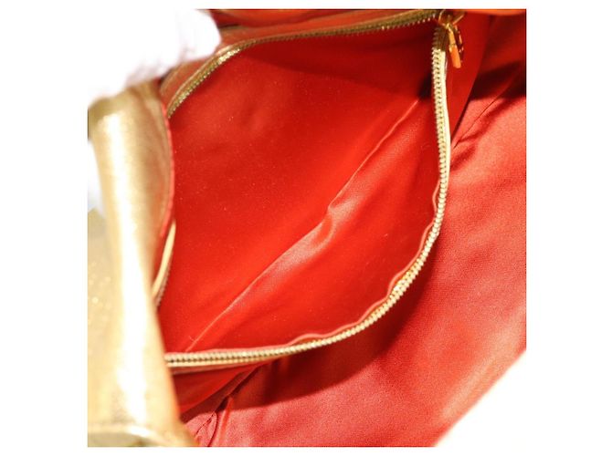 FENDI Bolsa de Ombro Mamma Baguette de Couro com Strass Dourado Auth yk20666SAM - vista 22