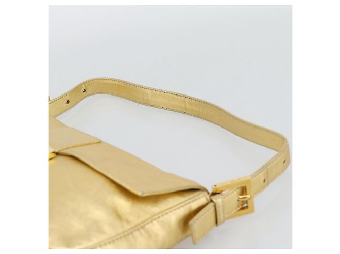 FENDI Bolsa de Ombro Mamma Baguette de Couro com Strass Dourado Auth yk20666SAM - vista 8
