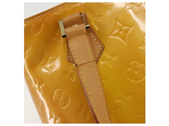 LOUIS VUITTON Borsa Monogram Vernis Houston Lime Yellow M91055 Auth ep15500 D'oro - vista 10