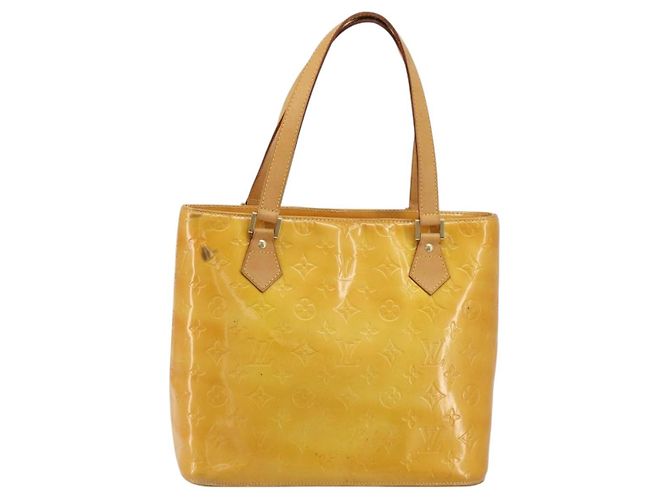 LOUIS VUITTON Borsa Monogram Vernis Houston Lime Yellow M91055 Auth ep15500 D'oro - vista 13