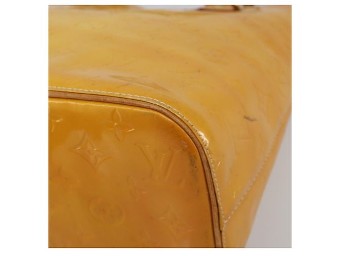 LOUIS VUITTON Borsa Monogram Vernis Houston Lime Yellow M91055 Auth ep15500 D'oro - vista 15