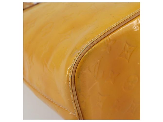 LOUIS VUITTON Borsa Monogram Vernis Houston Lime Yellow M91055 Auth ep15500 D'oro - vista 16