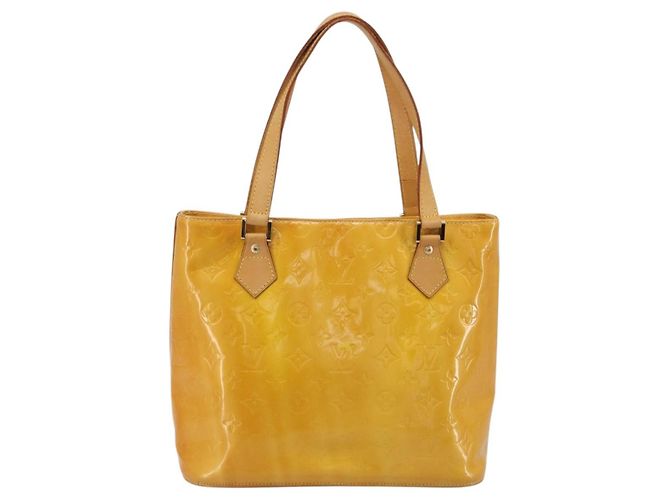 LOUIS VUITTON Borsa Monogram Vernis Houston Lime Yellow M91055 Auth ep15500 D'oro - vista 2