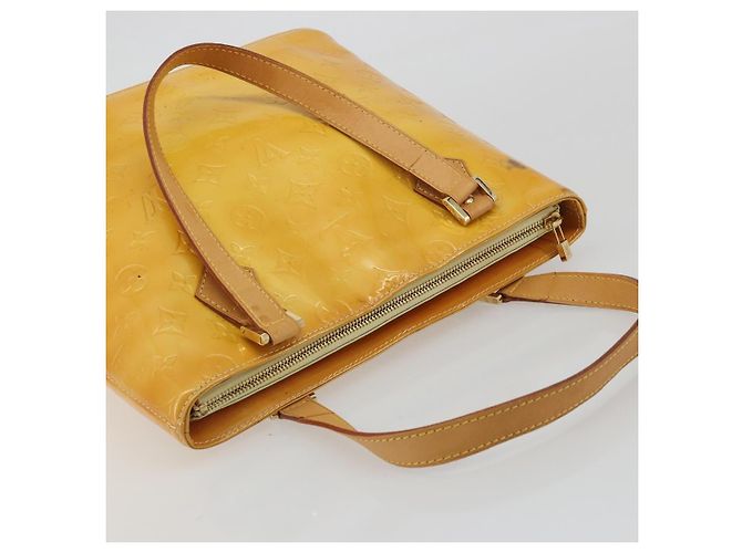 LOUIS VUITTON Borsa Monogram Vernis Houston Lime Yellow M91055 Auth ep15500 D'oro - vista 7