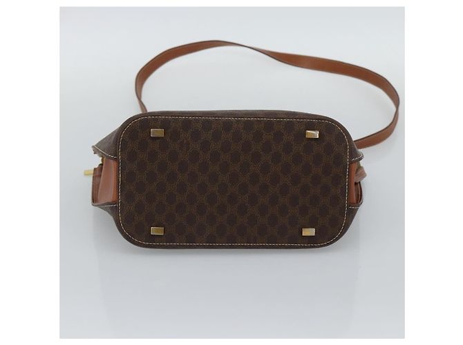 Céline Borsa CELINE Macadam in PVC e pelle 2way Marrone Tonalità Oro Auth ep15277 - vista 11