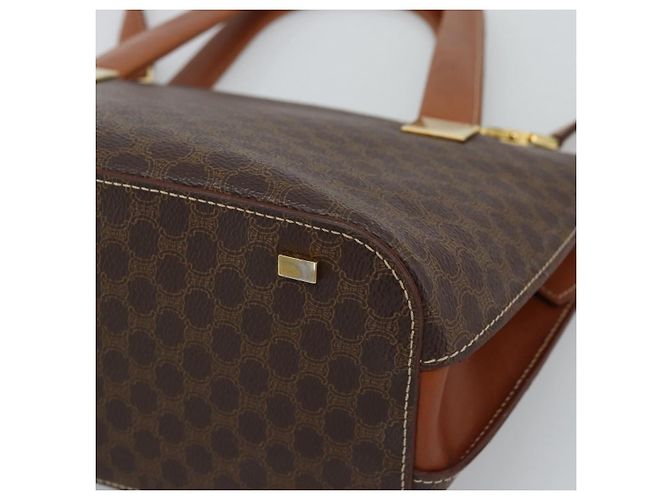 Céline Borsa CELINE Macadam in PVC e pelle 2way Marrone Tonalità Oro Auth ep15277 - vista 12