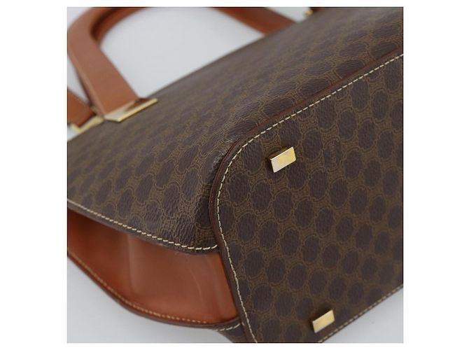 Céline Borsa CELINE Macadam in PVC e pelle 2way Marrone Tonalità Oro Auth ep15277 - vista 13