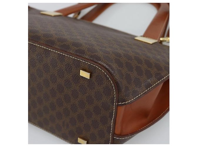 Céline Borsa CELINE Macadam in PVC e pelle 2way Marrone Tonalità Oro Auth ep15277 - vista 14
