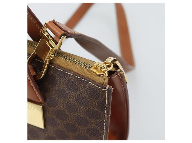 Céline Borsa CELINE Macadam in PVC e pelle 2way Marrone Tonalità Oro Auth ep15277 - vista 16