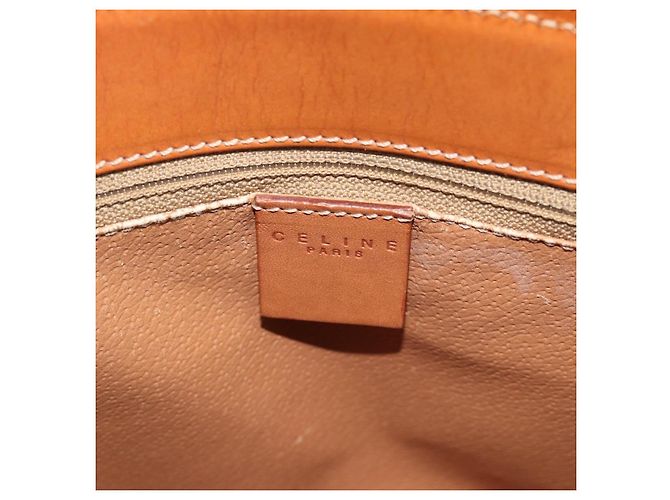 Céline Borsa CELINE Macadam in PVC e pelle 2way Marrone Tonalità Oro Auth ep15277 - vista 17