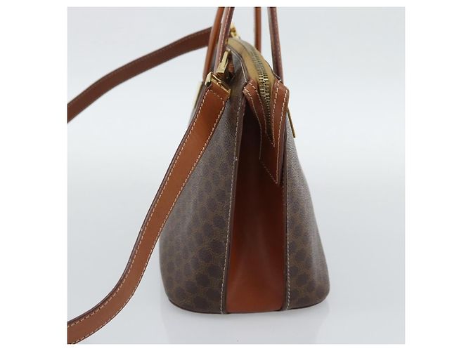 Céline Borsa CELINE Macadam in PVC e pelle 2way Marrone Tonalità Oro Auth ep15277 - vista 5
