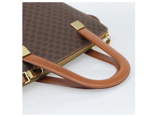 Céline Borsa CELINE Macadam in PVC e pelle 2way Marrone Tonalità Oro Auth ep15277 - vista 7