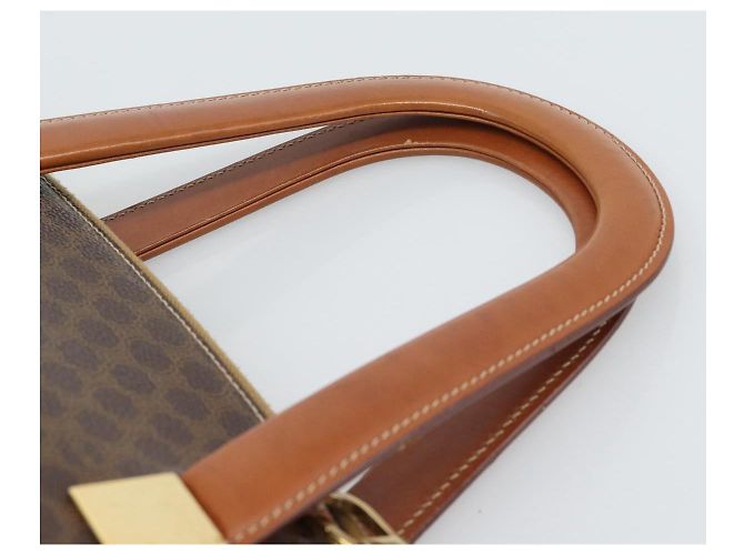 Céline Borsa CELINE Macadam in PVC e pelle 2way Marrone Tonalità Oro Auth ep15277 - vista 8