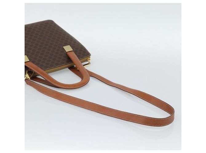 Céline Borsa CELINE Macadam in PVC e pelle 2way Marrone Tonalità Oro Auth ep15277 - vista 9